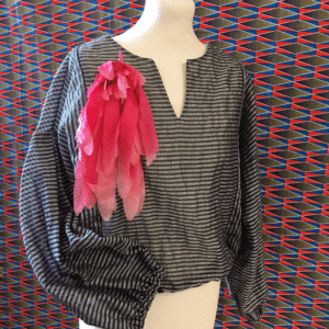 Chemiser bouffant en lin & organza