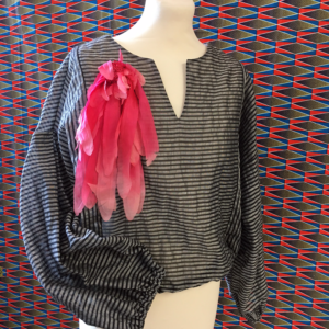 Chemiser bouffant en lin & organza