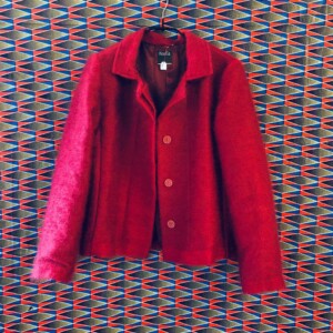 Veste courte à ample plis dans le dos en mohair
